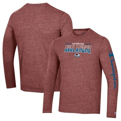 Champion Heather Maroon Colorado Avalanche Tri-blend Long Sleeve T-shirt