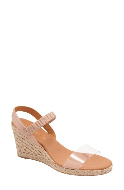Andre Assous Alberta Wedge Sandal In Clear/beige