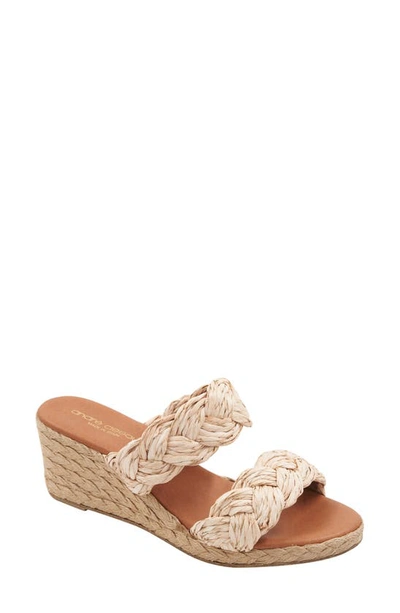 Andre Assous Nori Wedge Sandal In Natural/gold