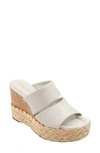 Andre Assous Pilar Platform Wedge Sandal In Off White