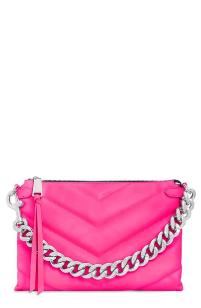 Rebecca Minkoff Edie Maxi Leather Crossbody Bag In Hot Pink