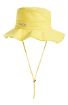 Jacquemus Le Bob Artichaut Cotton Twill Bucket Hat In Yellow