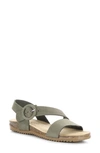 Bos. & Co. Lavis Asymmetric Slingback Sandal In Forest Green Nubuck