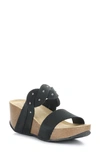 Bos. & Co. Larnio Platform Wedge Sandal In Black Nubuck