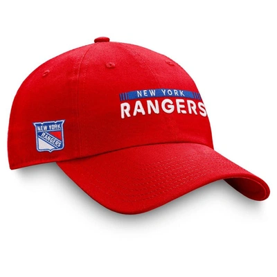 Fanatics Branded Red New York Rangers Authentic Pro Rink Adjustable Hat