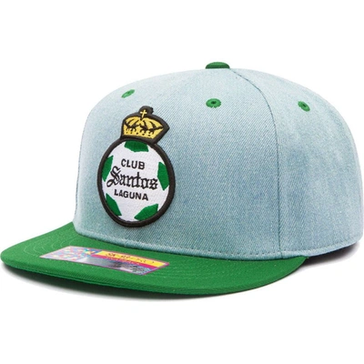 Fan Ink Men's Denim, Green Santos Laguna Nirvana Snapback Hat In Denim,green