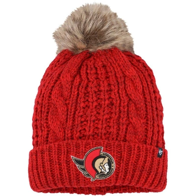 47 ' Red Ottawa Senators Meeko Cuffed Knit Hat With Pom