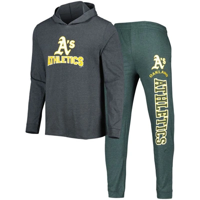 Concepts Sport Men's  Green, Charcoal Oakland Athletics Meter Hoodie And Joggers Set In Green,charcoal