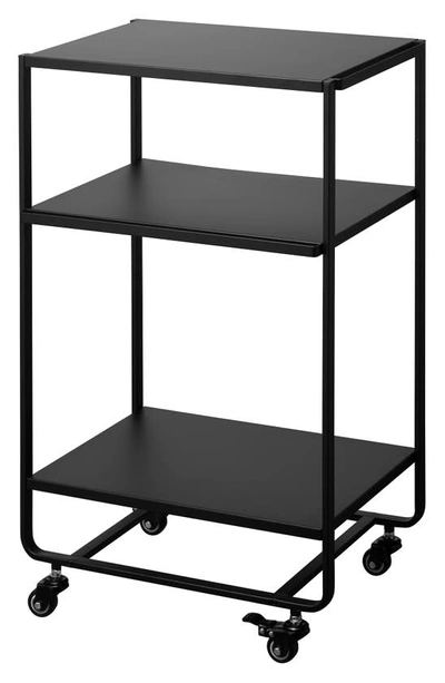 Yamazaki Three Tier Tower Kitchen Cart In Black