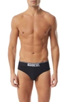 Diesel Three-pack Of Plain Logo Briefs In Black