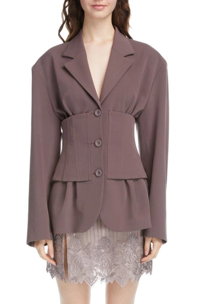 Acne Studios Corset Suit Jacket In Dove Purple