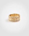 Ann Taylor Crystal Stacked Ring Set In Gold