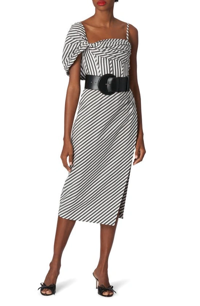 black and white striped corset dress boohoo Women's Corset Stripe Shirt Dress - Black