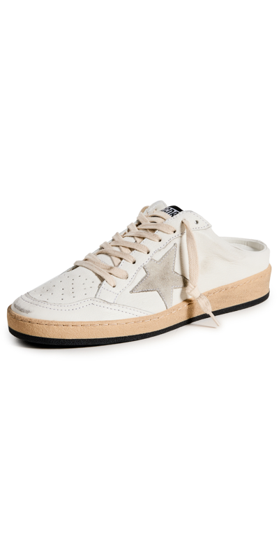 Golden Goose Allstar Sabot Leather Slide Sneakers In White Ice