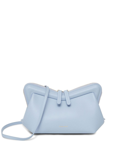 Mansur Gavriel Mini Frame Zip Leather Shoulder Bag In Cielo