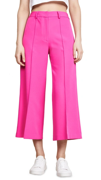 Milly High Waist Culottes In Raspberry