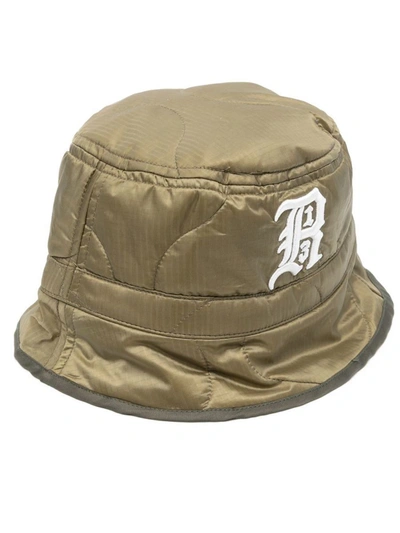 R13 Embroidered Logo Quilted Nylon Bucket Hat In Olive