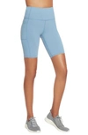 Skechers Goflex High Waist 10" Bike Shorts In Blue/ Gray