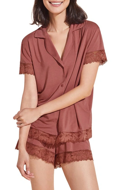 Eberjey Women's Rosalia 2-piece Short Pajama Set In Rosewood