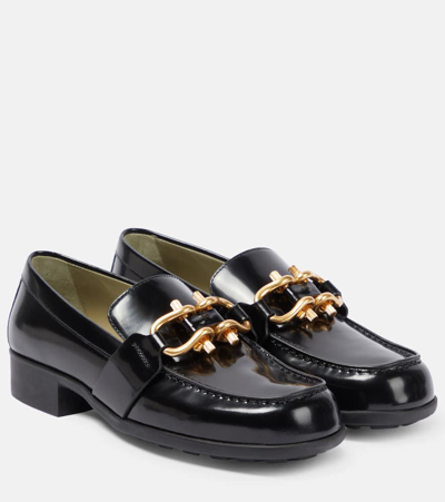 Bottega Veneta Monsieur Leather Loafers In Black