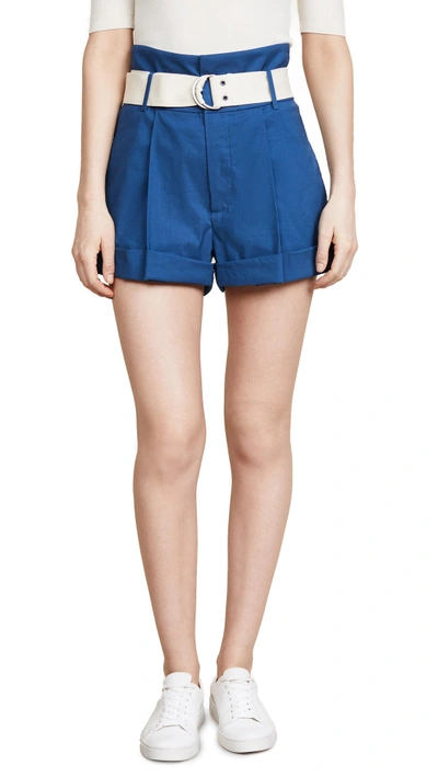 Sea Poppy High Waisted Shorts In Blue