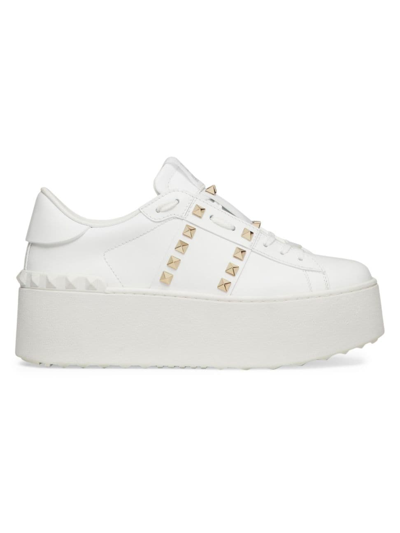 Valentino Garavani Rockstud Untitled Platform Trainers In White