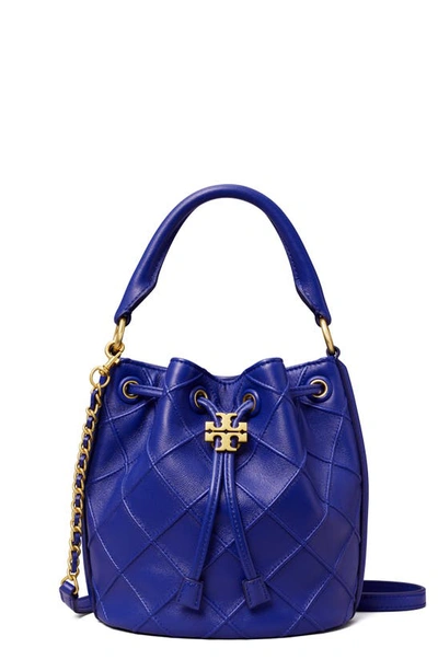 Tory Burch Women's Mini Fleming Soft Leather Bucket Bag In Navy Day
