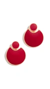 Kenneth Jay Lane Polished Doorknocker Earrings In Red