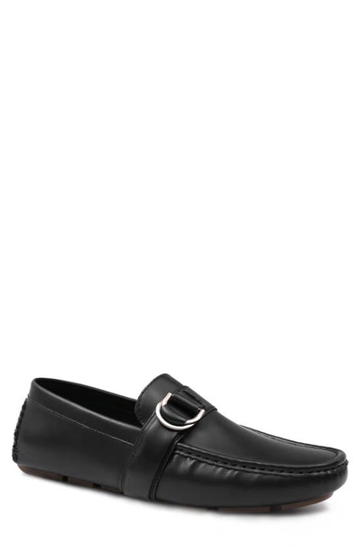 Aston Marc Charter Side Buckle Moccasin In Black