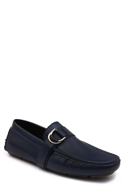 Aston Marc Charter Side Buckle Moccasin In Navy