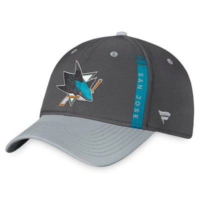 Fanatics Branded Charcoal/gray San Jose Sharks Authentic Pro Home Ice Flex Hat In Charcoal,gray