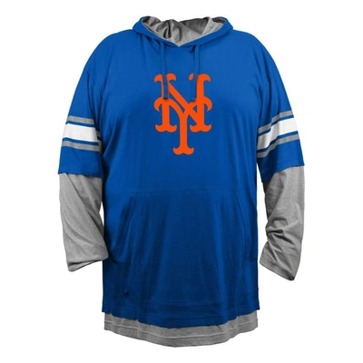 New Era Men's  Royal New York Mets Big And Tall Twofer Pullover Hoodie