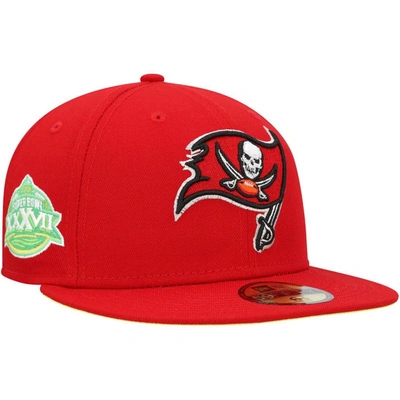 New Era Scarlet Tampa Bay Buccaneers Super Bowl Xxxvii Citrus Pop 59fifty Fitted Hat