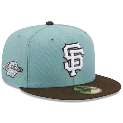 New Era Men's  Light Blue, Brown San Francisco Giants 2002 World Series Beach Kiss 59fifty Fitted Hat In Light Blue,brown