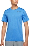 Nike Dri-fit Static Training T-shirt In Lt Blue/ Htr/ Black