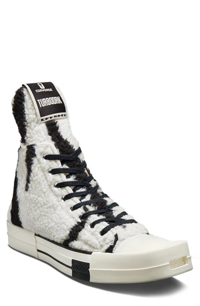Converse X Rick Owens Turbodrk High Top Sneaker In Lily White/ Black/ Egret