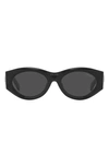 Prada 53mm Irregular Sunglasses In Black