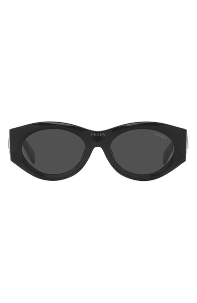 Prada 53mm Irregular Sunglasses In Black