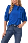 Cece Bow Knit Top In Royal Blue