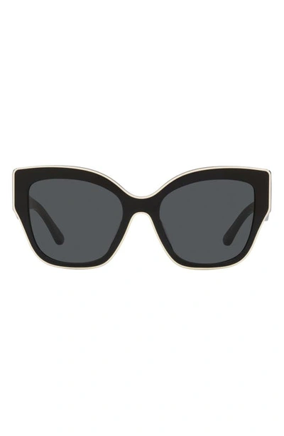 Tory Burch 54mm Butterfly Sunglasses In Black Grey