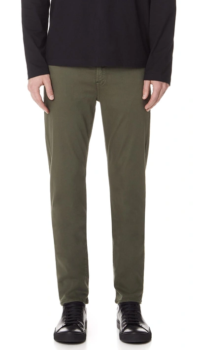 7 For All Mankind Slimmy Clean Pocket Jeans In Olive