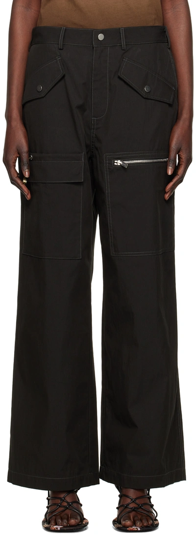 Dion Lee Black Slouchy Trousers