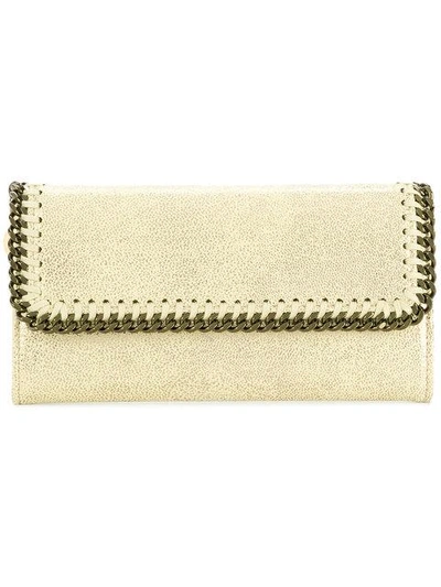 Stella Mccartney Falabella Continental Wallet In Yellow & Orange