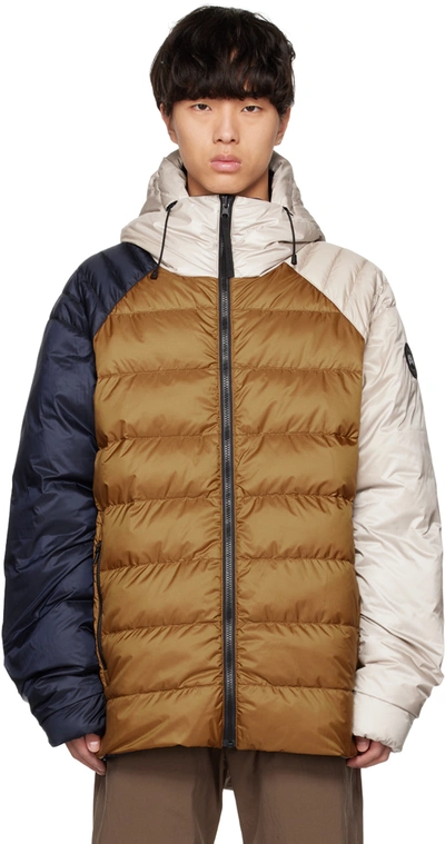 Canada Goose Tan & Navy Legacy Reversible Down Jacket In Navy-gold-limestone