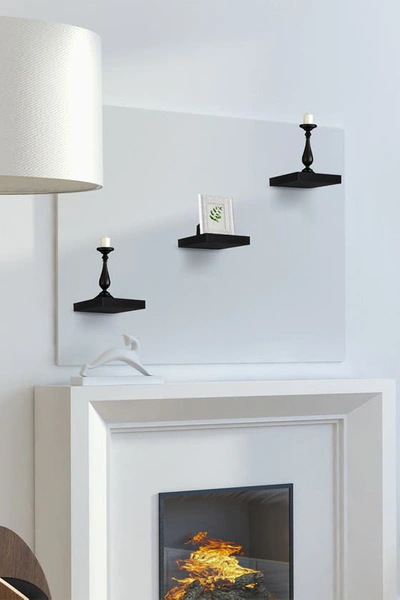 Sorbus Tile Wall Shelf In Black