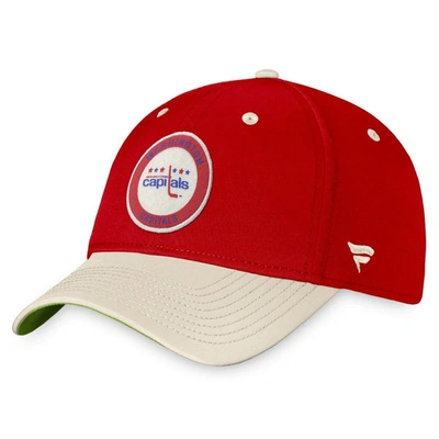 Fanatics Branded Red/khaki Washington Capitals True Classics Retro Flex Hat In Red,khaki