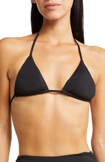 Vitamin A Gia Reversible Triangle Bikini Top In Black Ecolux