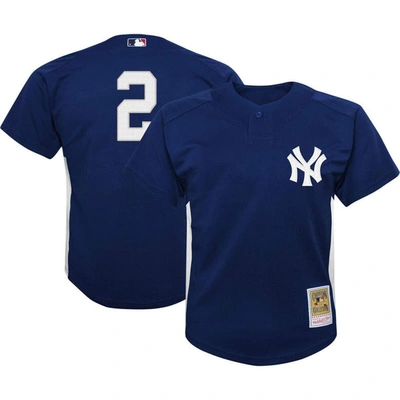 Mitchell & Ness Kids' Youth  Derek Jeter Navy New York Yankees Team Cooperstown Collection Mesh Batting Pra