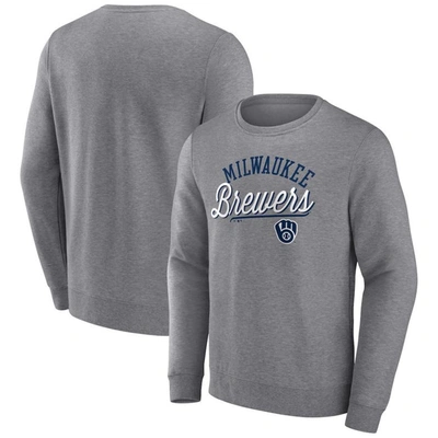Fanatics Branded Heather Gray Milwaukee Brewers Simplicity Pullover Sweatshirt