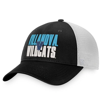 Top Of The World Men's  Black, White Villanova Wildcats Stockpile Trucker Snapback Hat In Black,white